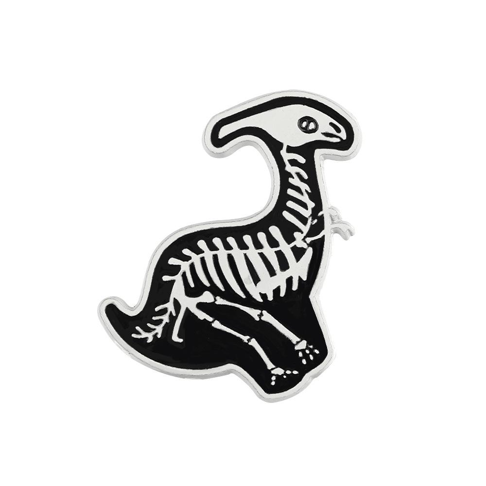 European & American Style Jurassic Park Dinosaur Skeleton Brooch - Creative Mini Animal Pin