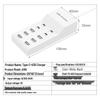 10-Port USB-C Fast Charger Power Strip, 5V2A, Safe Socket for Apple, Huawei, Xiaomi