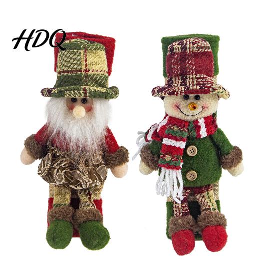 Polyester Fridge Handle Wrap 2Pcs/Set Santa Snowman Refrigerator Covers Christmas Wrap Xmas Kitchen Theme Decor Cute Decorative Door Sleeves