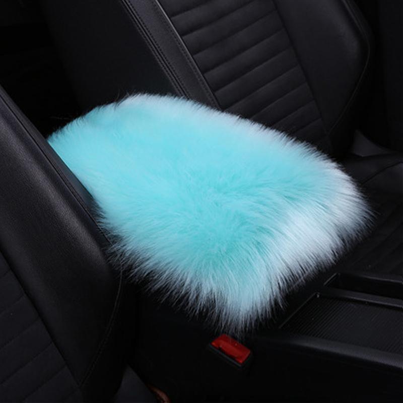 כיסוי קונסולה מרכזית לרכב כיסוי קונסולה פדים למשענת יד חורף חם צמר כבשים משענת יד לרכב כיסוי קופסת מושב מגן