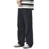 American retro trendy brand pure cotton casual pants men's summer solid color simple loose wide-leg straight trousers
