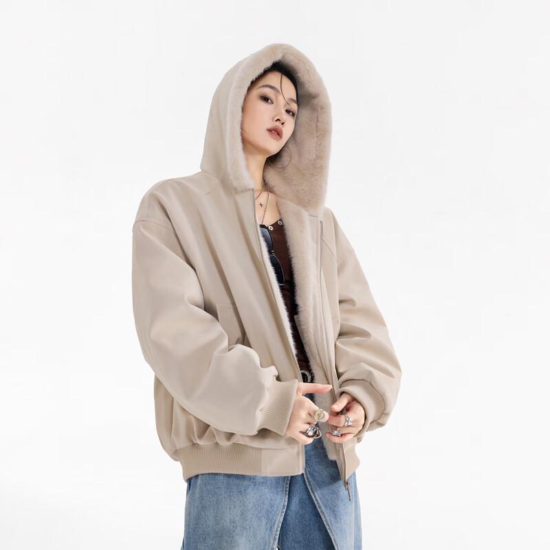 ICH MODE Women s American Style Padded Winter Jacket with Faux Fur Hood M