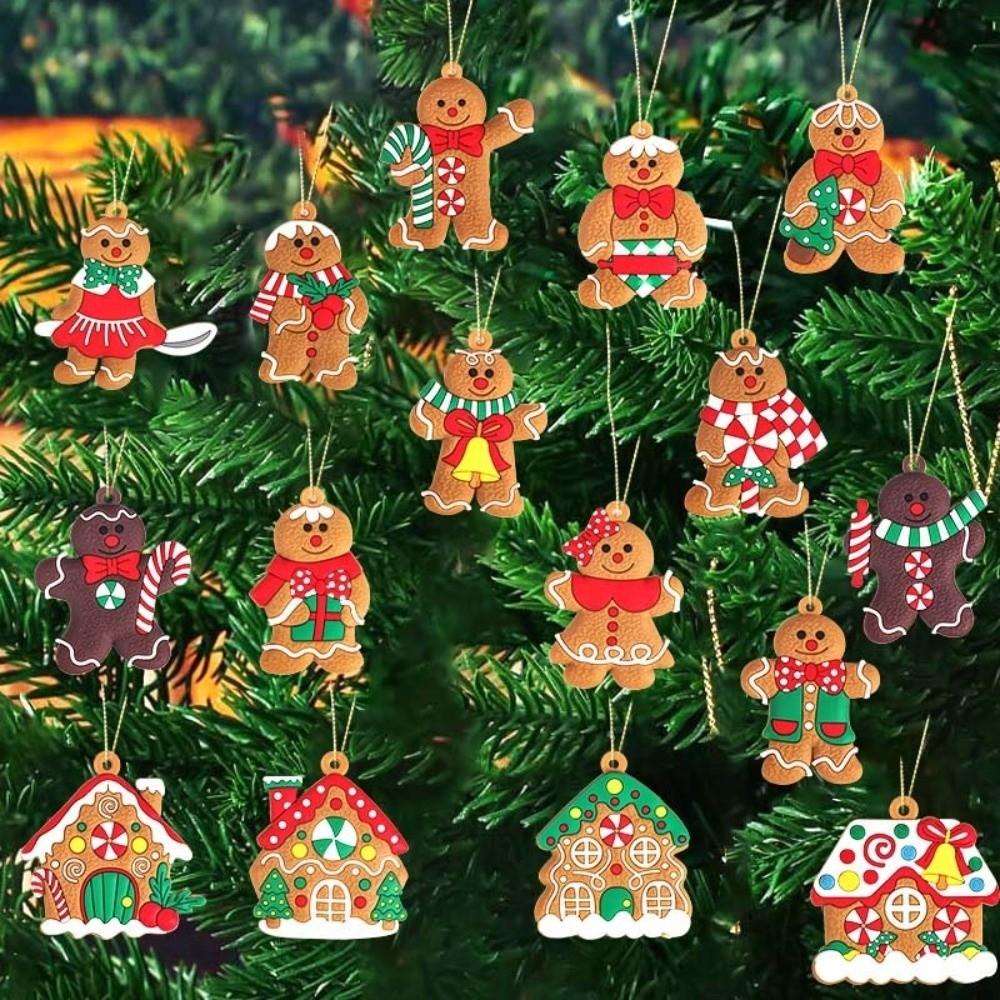 Ornamentos de Homem de Gengibre Artesanais DIY Decoração de Natal Fofa de Gengibre Decorações de Interior