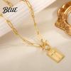Faith Symbol Necklace Women Cross Pendant 16" Paperclip Chain Trendy