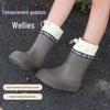 Stilvolle Damen-Wadenhohe Wasserdichte Regenstiefel, Rutschfest und Perfekt für Outdoor-Bekleidung