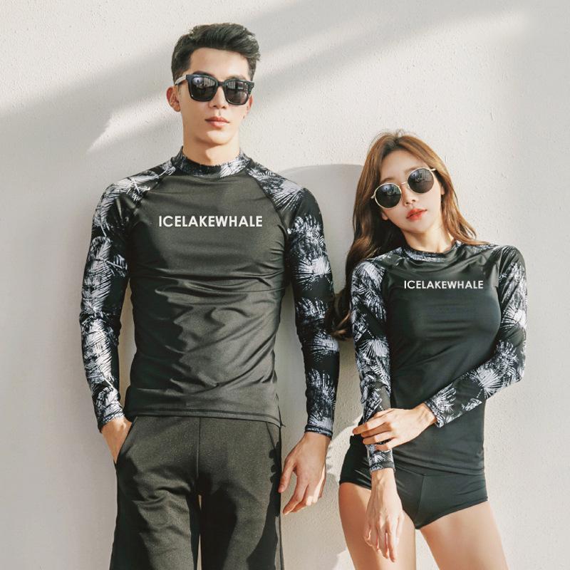 Women's Korean Split Long Sleeve Wetsuit Snorkel & Surf Set - Quick Dry, Sun-Protective
