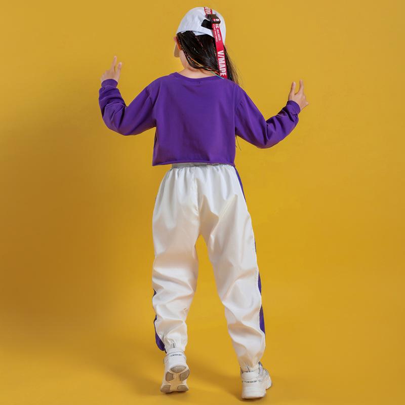 Girls' Hip Hop Dance Set: Trendy Korean-Style Crop Top Jazz Performance Costume