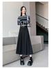 High-Waisted A-Line Pleated Midi Skirt - Elegant, Slimming Autumn Style for Women