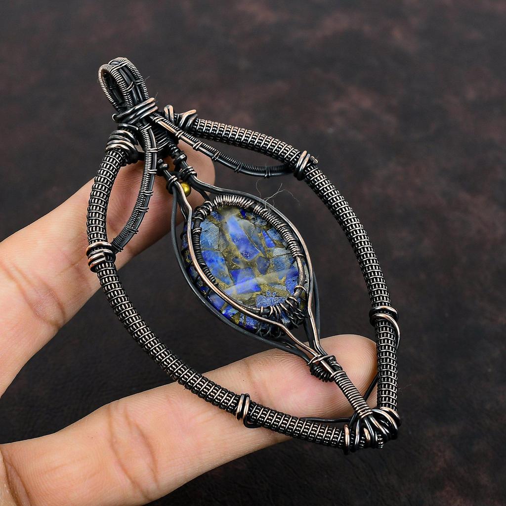 Tree Of Life Copper Sodalite Pendant Copper Wire Wrapped Pendant Rainbow Moonstone Pendant Gemstone Jewelry Gift For Her Copper Wire Jewelry