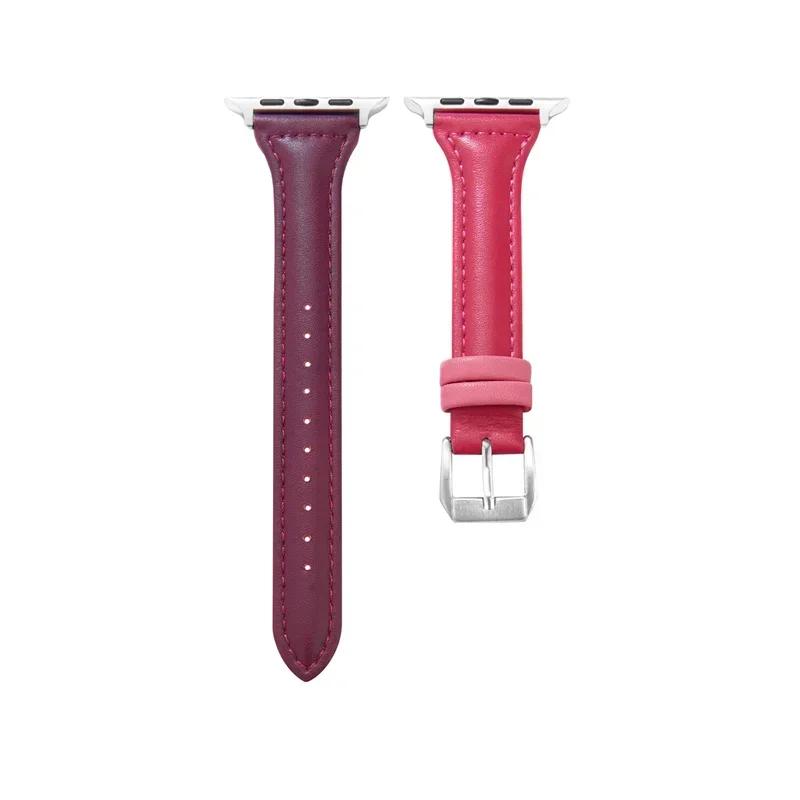 Slim Leather Strap for Apple Watch Bands 45mm 44mm 40mm 41mm 42mm 46mm Ultra 2 49mm 44 Mm Bracelet  10 9 8 7 Se 5 4 6