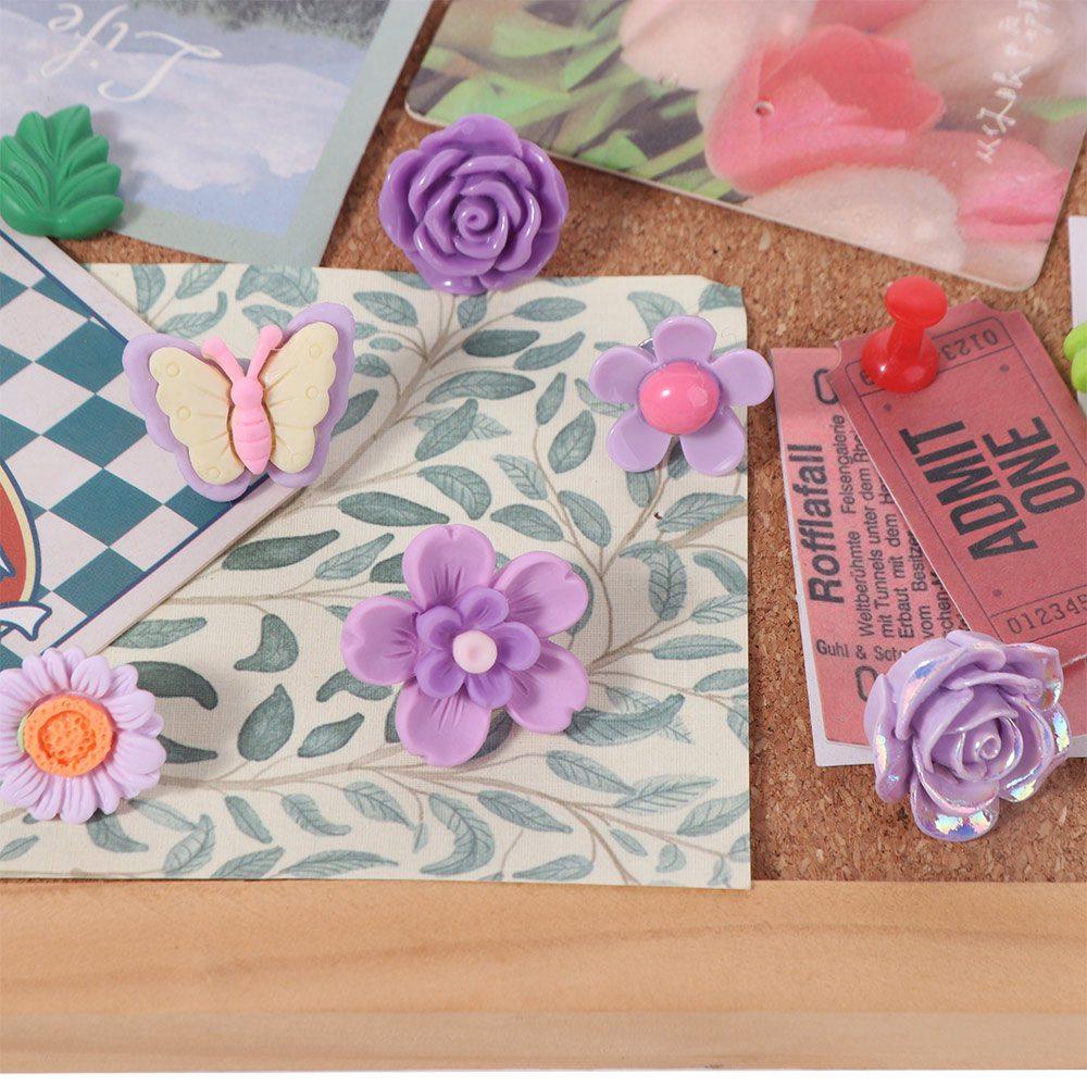 30Pcs DIY Flower Pushpins Creative Thumb Tacks Durable Decorative Studs  Office Binding Supplies