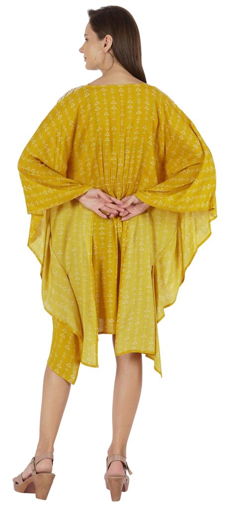 Moomaya Damen Sommer Strandmode Party Kimono Kaftan Bedrucktes Kaftan Kleid Maxi