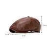 Autumn Winter Leather Warm Forward Hat Men's Vintage Paintsman Hat Beret Cap