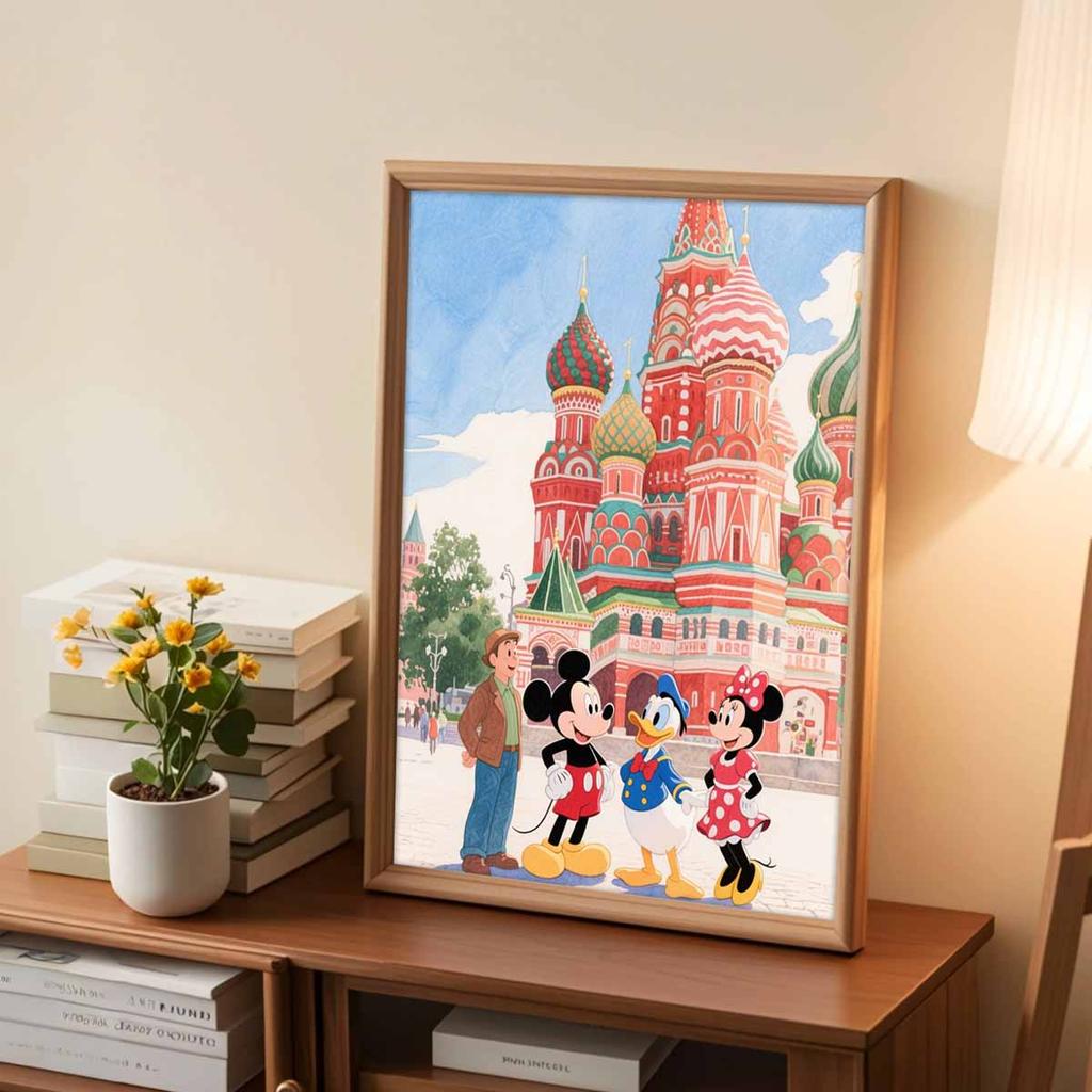 Diamond Mosaic Colorful Diamond Painting Mickey, Minnie and Donald Duck Full Round Embroidery Cartoon Creative Hobbies Wall Decor