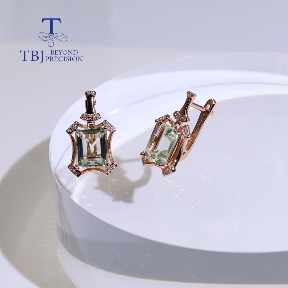 Nowy gorący sprzedawanie kamień naturalny zielony ametyst kolczyki 925 sterling silver biżuteria prezent dla kobiet mama żona fajny prezent!