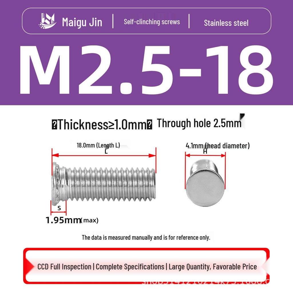304 Stainless Steel Pressure Plate Cylindrical Head Rivet Screw (FHS-M2 M2.5 M3 M4 M5 M6 M8 M10)