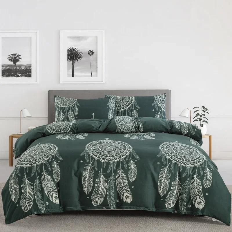 Light Grey Floral Duvet Cover Queen King, Microfiber Flower Plum Blossom Print Bedding Set Reversible Botanical Comforter Cover