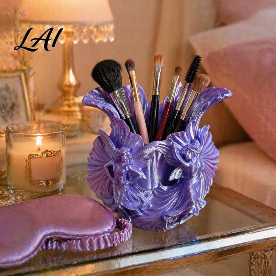 Stationery Organizer for Desk Makeup Brush Holder with Thickened Stable Base Fairies Decor Silk Holder Texture Storage Box Dressing Table Pens And