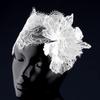 Diadema da sposa fatto a mano in pizzo floreale stile cinese vintage con velo per fotografia di matrimonio di ispirazione francese