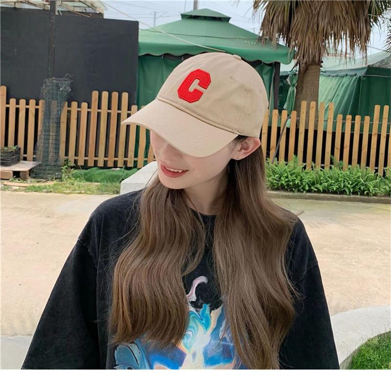 C Embroidery Letter Cotton Baseball Cap Sun Protection Breathable Hat Fashion