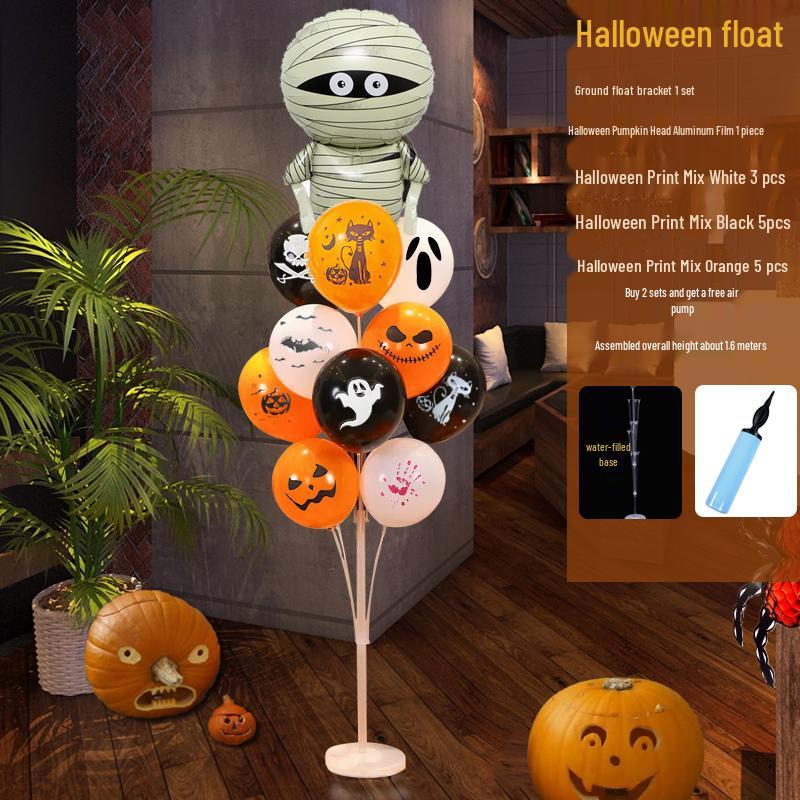 Halloween Pumpkin Atmosphere Balloons for Tables, Bars, Kindergartens, and Shopping Mall Displays