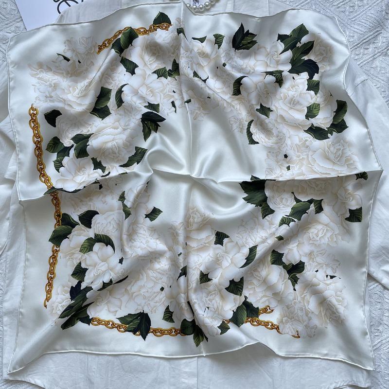 100% mulberry silk scarf - women's spring/summer silk scarf - versatile twill 70cm square scarf