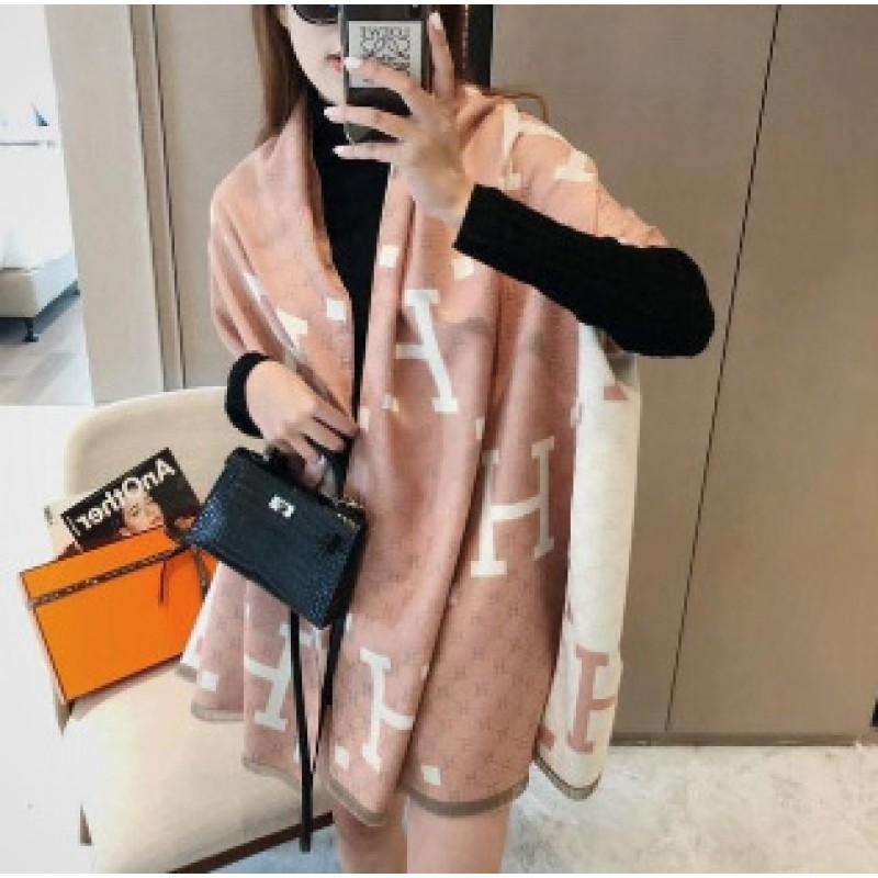 Premium Double-Sided Jacquard Houndstooth Scarf Wrap Women Winter Fall Warm Cotton Blend Shawl 185x70cm