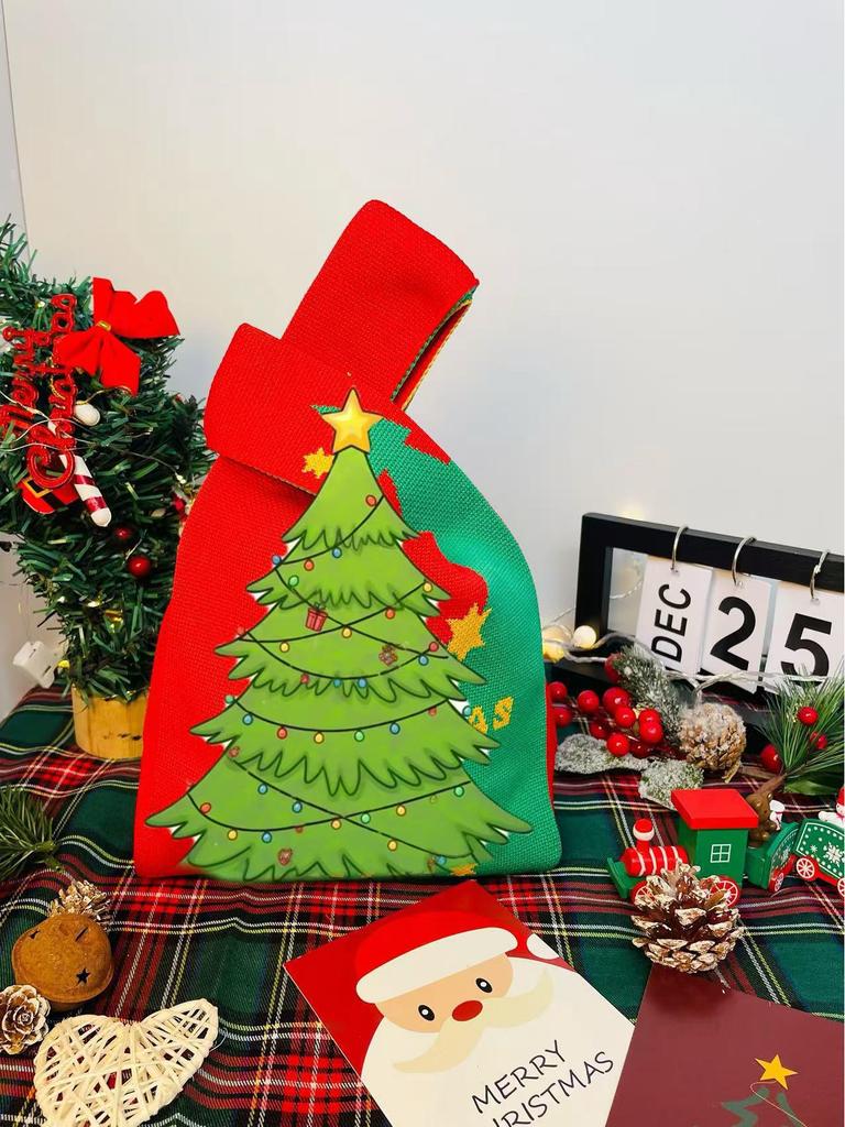 Knitted Christmas Candy Gift Tote & Handbag