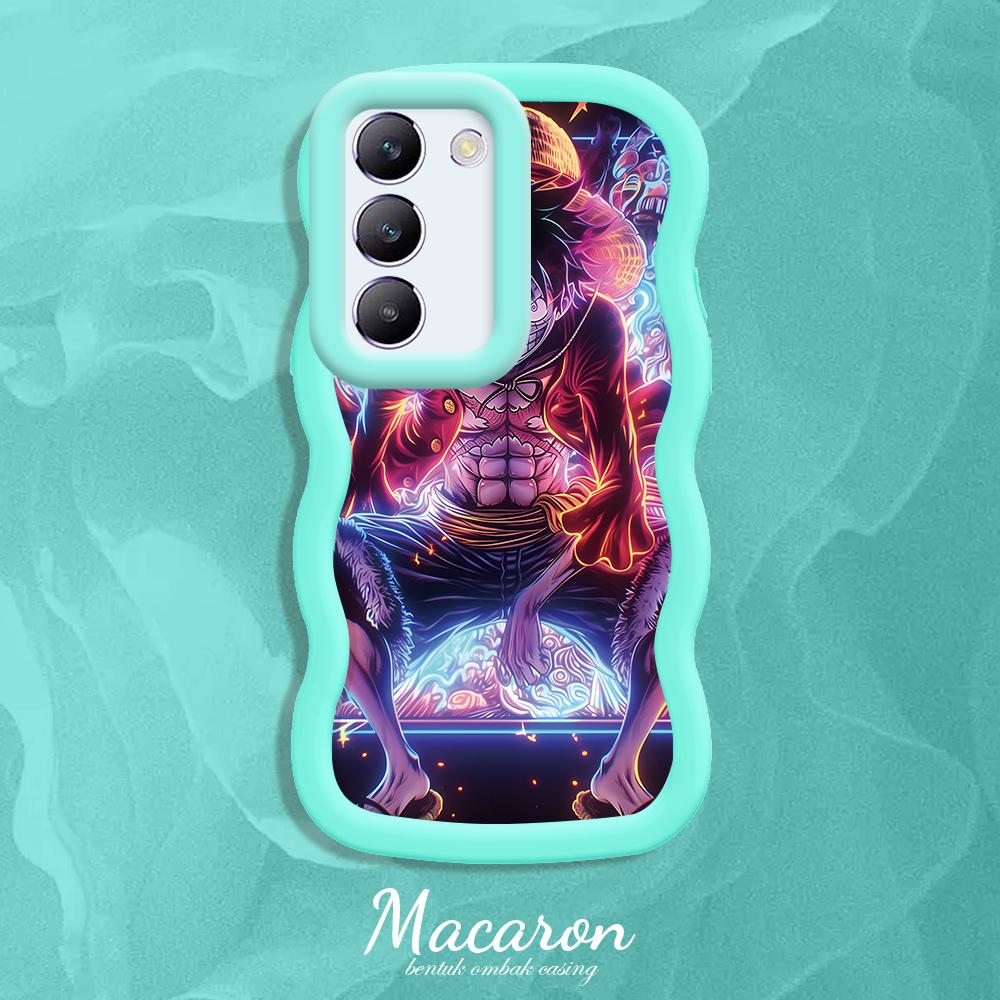 

М який силіконовий чохол Macaron Phone Case з малюнком Big Wave Edge Протиударний захисний гумовий чохол для OnePlus Vivo Motorola Moto Vivo Y20A синій