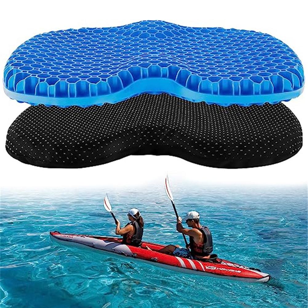 Anti Slip Kayak Gel Seat Cushion Waterproof Kayak Seat Pad with Non-Slip Cover for Sit in Kayak Inflatable Kayak Canoe Boat blu