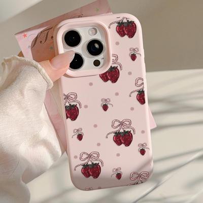Kreativní jahodový kryt na telefon pro iPhone 13 iPhone 15 iPhone 16 Pro Max