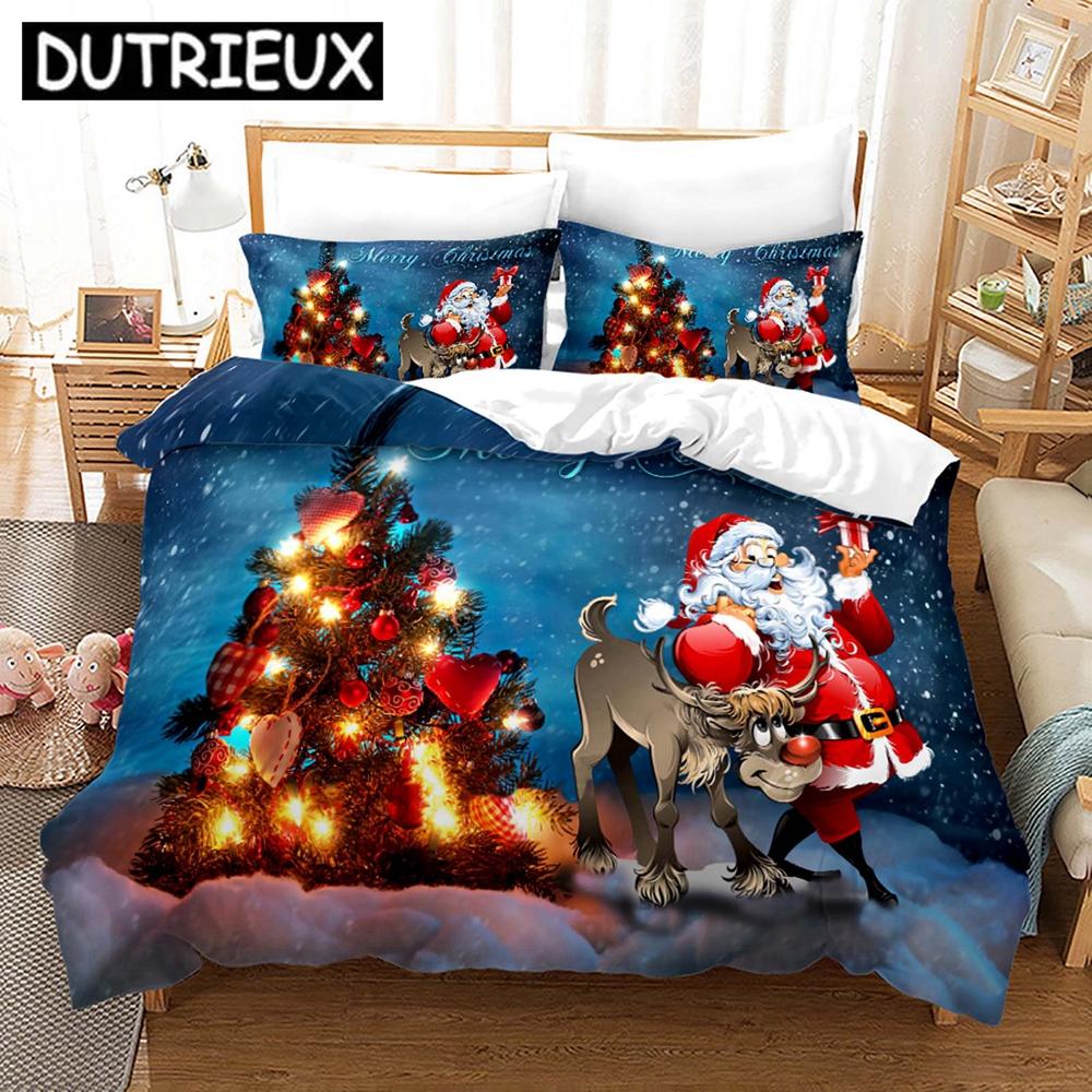 New Merry Christmas 3D Printed Bedding Set Duvet Covers Pillowcases Comforter Bedding Set Bedclothes Bed Linen 21