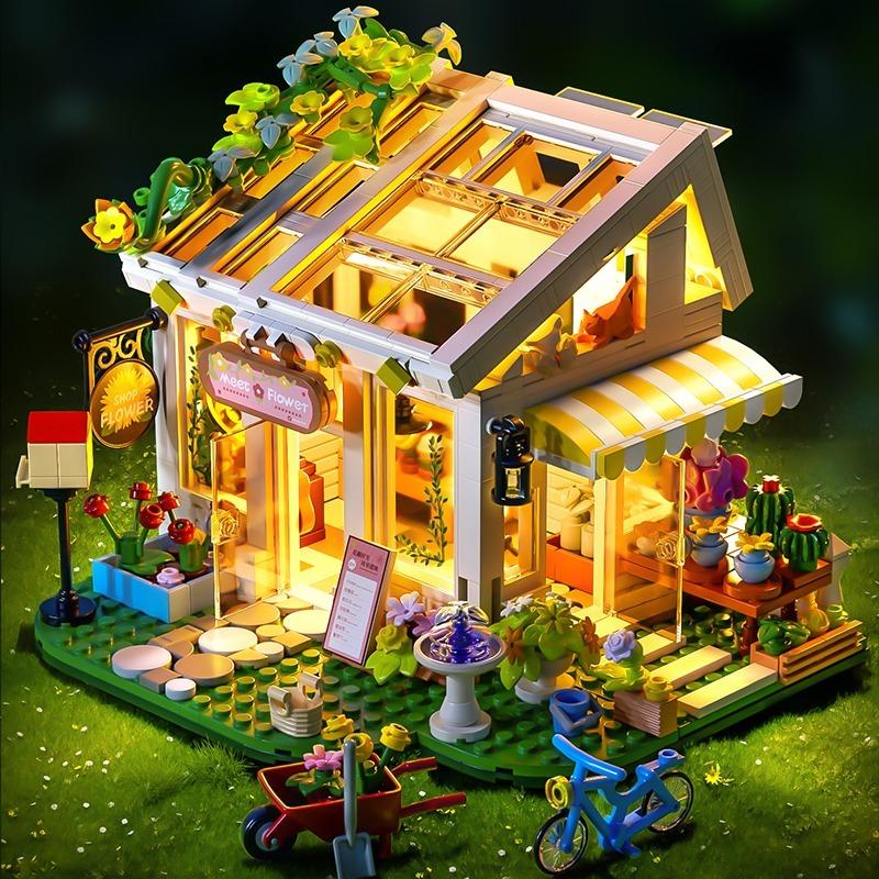 Non-Toxic Diy Flower Lover House Kit 832Pcs Handmade Construction Building Toys Home Bedroom Decoration Valentine'S Day Beautiful Gifts