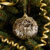 Glitter Tinsel Pom Poms Christmas Ornament Fluffy Pom Pom Ball Christmas Tree Hanging Deecoration for Holiday Party Decor
