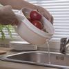 Spacious Double Layer Drainer Basket with Handle Fruit Vegetable Washing Bowl for Home and Picnics