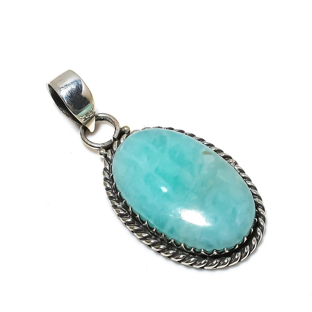 Amazonite Gemstone Handmade 925 Sterling Silver Jewelry Pendant, Natural Amazonite, Holiday Gift for Her Jewelry for Special Occasions