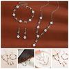 4Pcs Vintage Necklace Earrings Bracelet Rose Women Jewelry Suit Fashion Flower Jewelry Set  Women