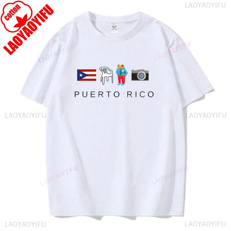 DTMF Puerto Rico Printing Tshirt Summer Women's Cotton Shirt Bad Bunny Tees Hip-hop Trendy Short-sleev Unisex Casual Streetwear
