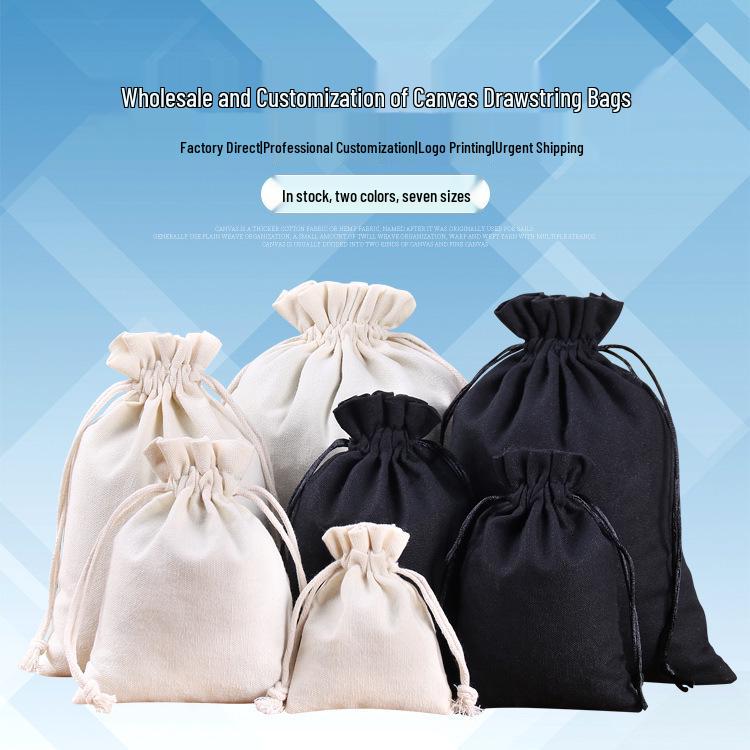 Canvas Drawstring Bag for Beads, Walnuts, and Tea Cloths