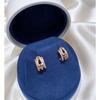 Elegant Paved Buckle Cuff Earrings Minimalist Twisted Rope Texture Small Hoop Ear Jewelry For Ladies Gift Non Allergy Material