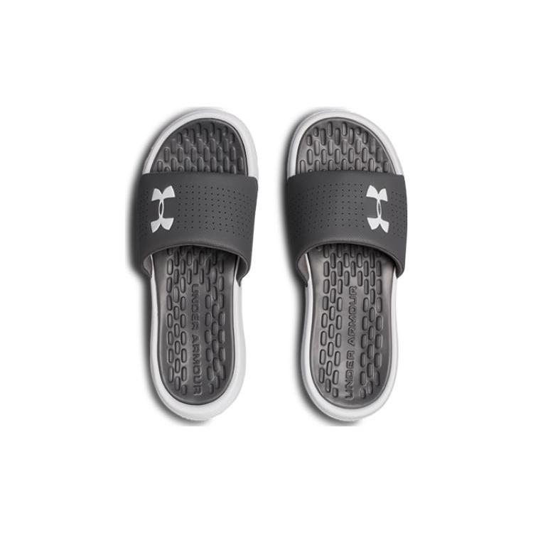 Under Armour Playmaker Fixed Strap Leather Slip Resistant Abrasion Resistant Sports Slippers Black 3000061-101