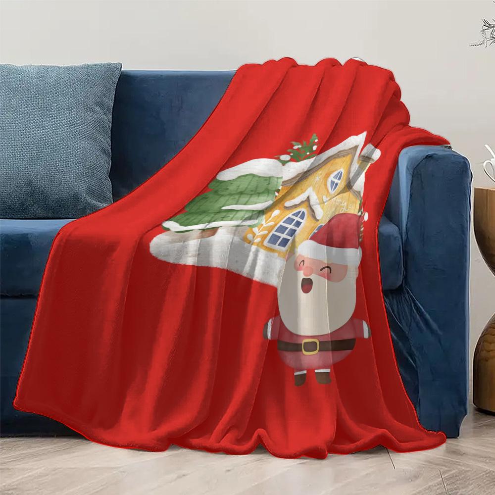 Tuniu Cute Christmas Plush Blanket for Sofa Bed Room Warm Soft Fleece Throw Blanket Gift