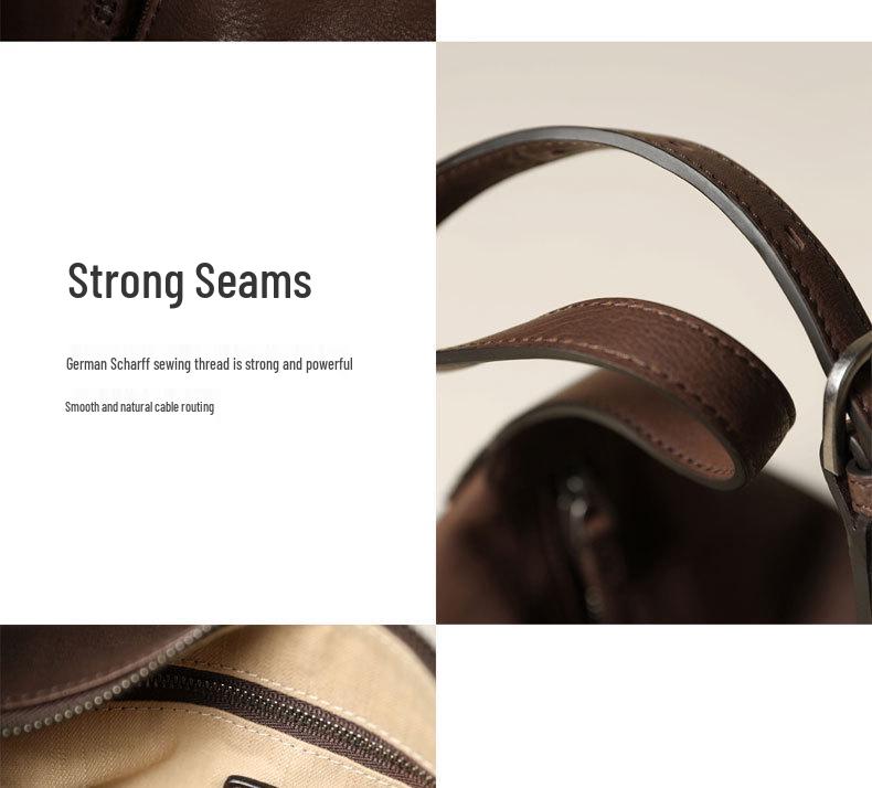 Qiu Zhen Genuine Leather Hobo Bag – Versatile, High-End Shoulder Bag for Women