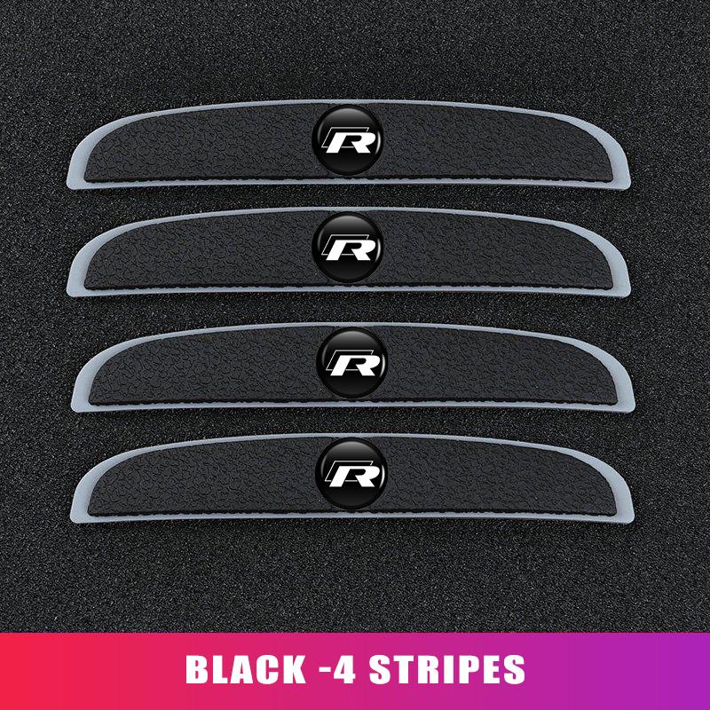 DIG1 4 Pieces Anti-collision Strip Protective Stickers With Car Logo For Volkswagen VW Tiguan CC Jetta Polo Golf 4 5 6 Passat B5 B6