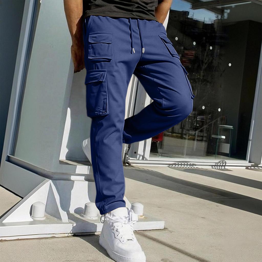 Men's Cargo Pants Straight Leg Multi-Pocket Casual Outdoor Twill Trousers
