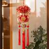 New Year Horse Lucky Bag Red Fruit & Fish Hanging Ornament - Fu Character Festival Decoration for Living Room