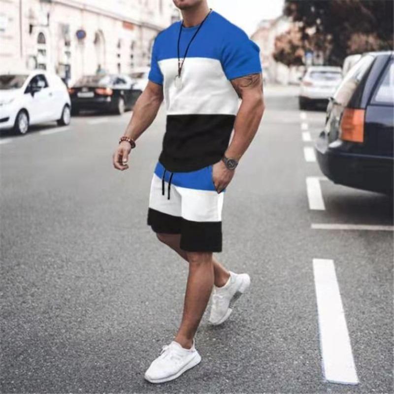Summer Men T-shirt Sets For Male Sport Tracksuit Vintage Short Sleeve SHirt Shorts Pants Suit 3D Print Oversize Two Piece Outfit