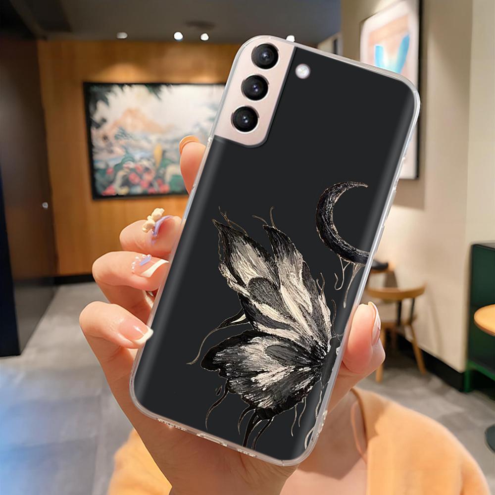 For Samsung S21 FE Plus Ultra Phone Case Butterfly Cat Soft Silicone Cover For Galaxy S21+ S21FE S 21 Protection Funda Coque