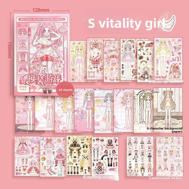 Princess Dress Up Sticker Album With Handmade Paper For Girls And Kids Craft Scene