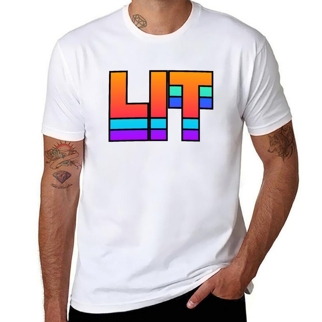 LIT EDM Rave Design TShirt Casual Loose Fit Short Sleeve TShirt